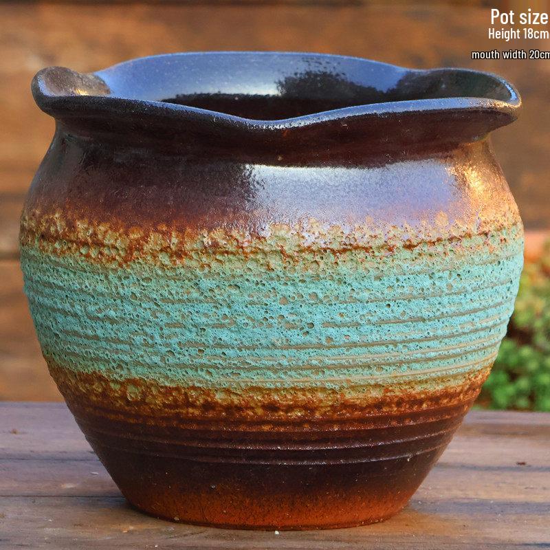 Sonderangebot: Retro Terrakotta Hoher Blumentopf für Sukkulenten oder Rettich