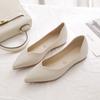 Flache Einzel-Schuhe Damen Herbst neu schlichte Arbeit leichtgewichtige flache Ferse spitze Zehenpartie Einslipper Arbeitsschuhe weiche Sohle Doudou-Schuhe