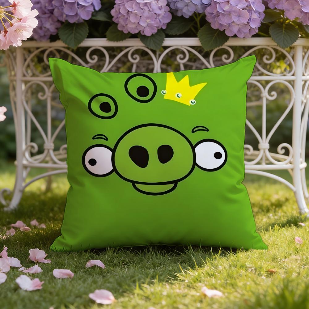 Anime A-Angry B-BirdsS Cushion Cover Home & Car Dual-Scene Pillow Cover: Reversible for Premium Comfort