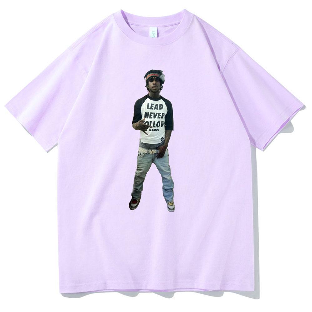 Rapper Chief Keef Lead Never Follow Leaders Funny Meme Print Tshirt Men Women Hip Hop Oversized Tees Male 100 Cotton Tshirt