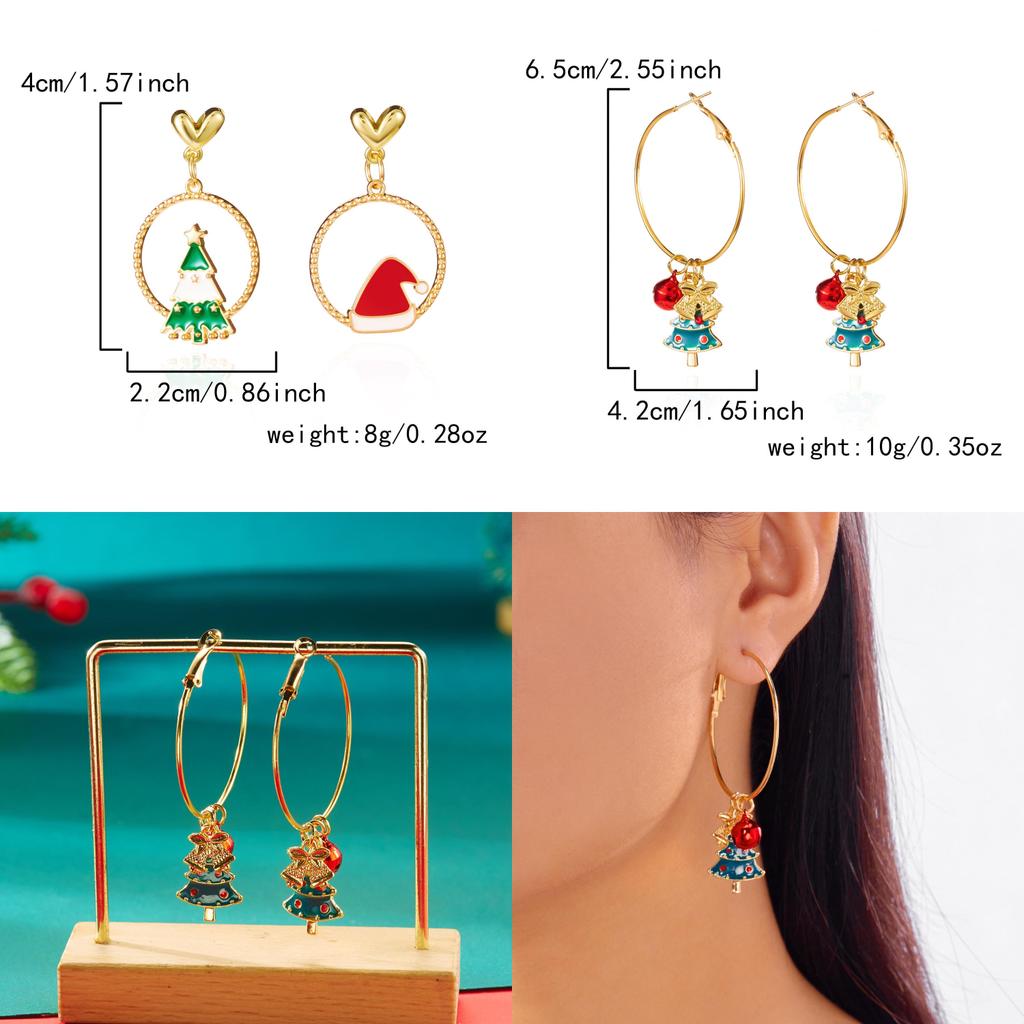 Christmas Party Earrings With Sparkling Pendant For Men And Women Festive Wear