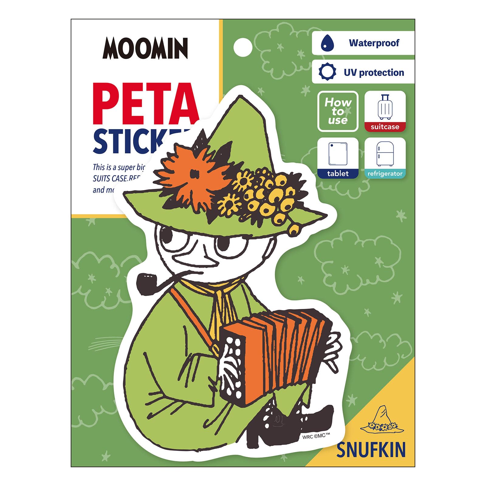 

World Craft Moomin Sticker PETA Sticker Snufkin MOSC-P552 зелений