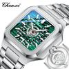 Original CHENXI Uhren Automatisch, Edelstahl, Mechanisches Uhrwerk Mode Wasserdicht Business Quadratisch Herrenuhren High-End
