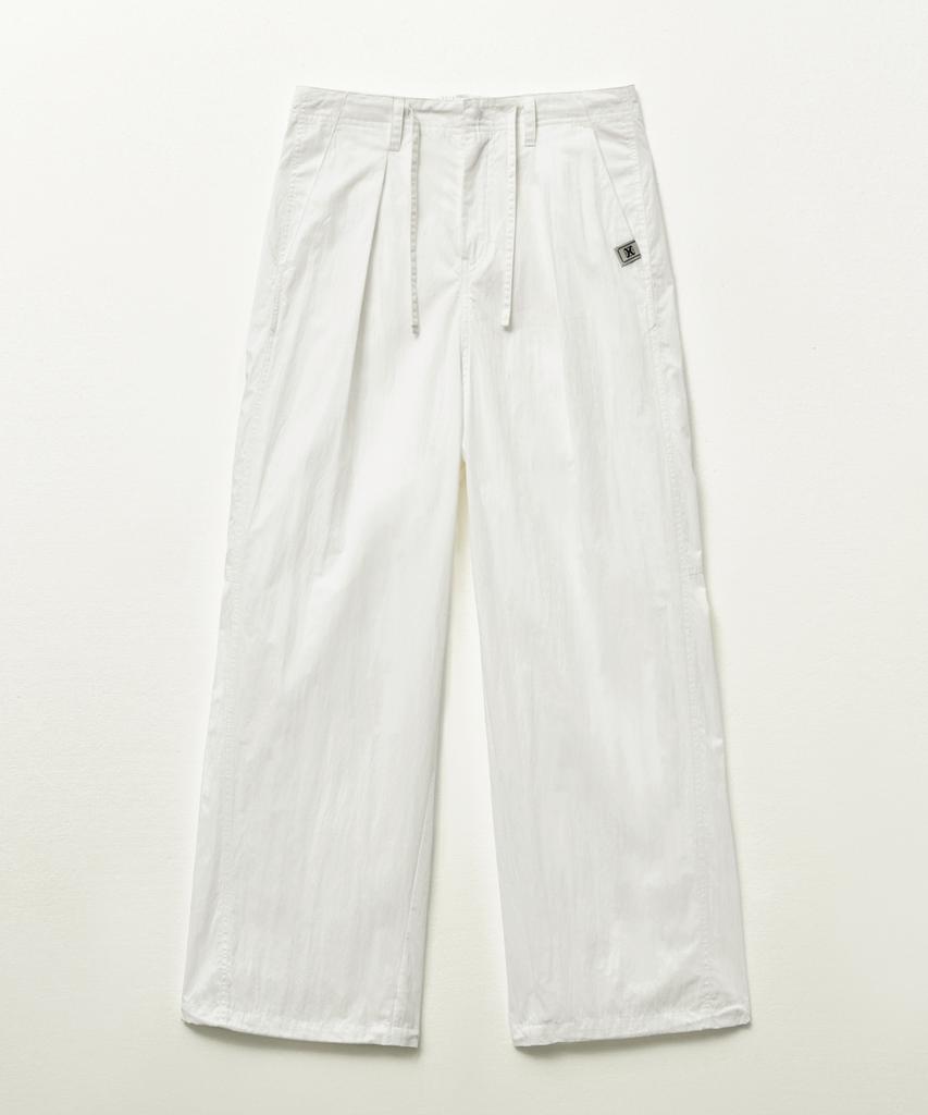 Seteo Curved Parachute Pants White