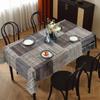 Retro Checkered Tablecloth - Durable Polyester Fabric Square Table Coverzyc