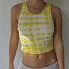 NEW Summer Printing Sexy Women Crop tops sleeveless slim basic O Neck Pullover Tee top Casual Tie Dyeing Club Vest Tanks