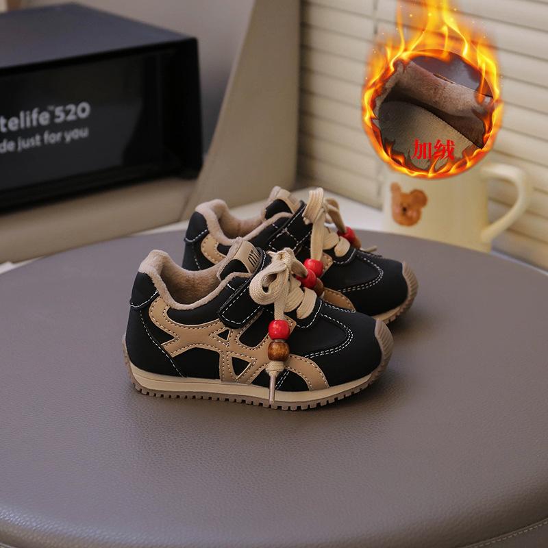Boys Fleece Sneakers Winter New 1-3-6 Year Old Children Two Cotton Forrest Gump Shoes Kindergarten Baby Warm Shoes