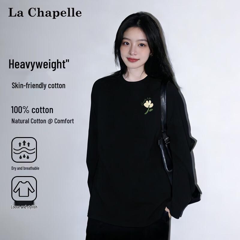 La Chapelle Women's Floral Print Cotton Long Sleeve T-Shirt