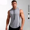Hooded Muscle Tank Top for Men Athletic Basketball Vest Breathable Gym Fitness Sleeveless Shirt