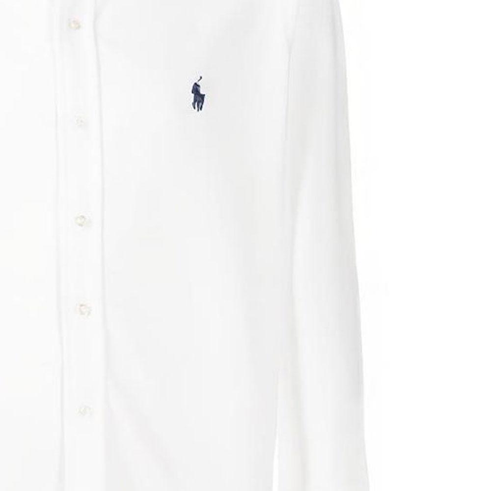 Polo Ralph Lauren Solid Color Polo Collar Single Breasted Long Sleeve Shirt Men Shirts White 710654408-003