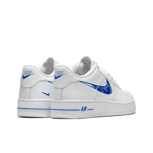 Nike Air Force 1 Low GS Doodle Swoosh White Racer Blue DM3177-102