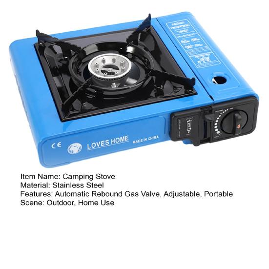Outdoor Camping Stove Automatic Rebound Gas Valve Burner Stove Portable Stainless Steel Butane Stove for Picnics Hiking Home Outdoor