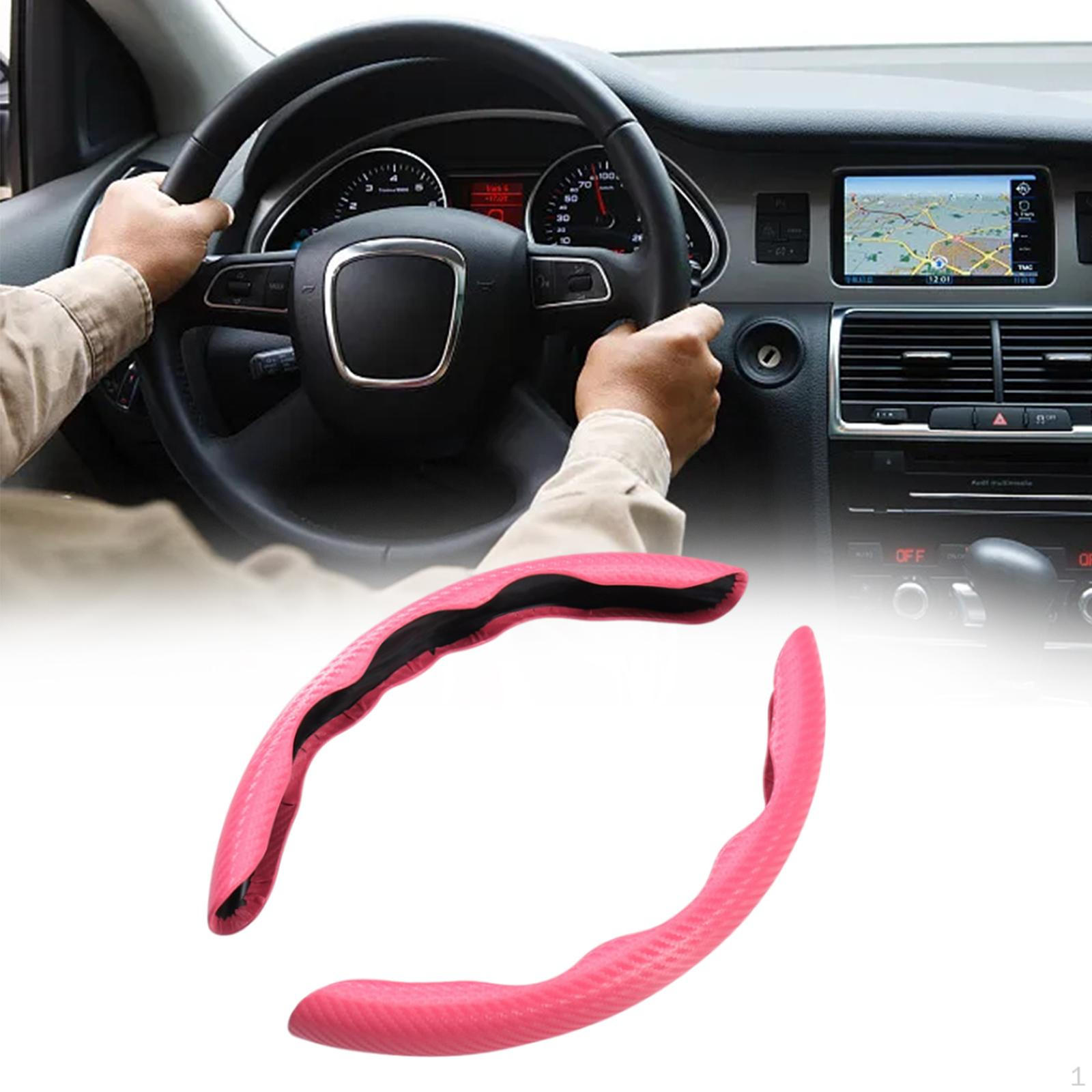 Auto Car Steering Wheel Cover Carbon Fiber Accessory Universal Wraps 15inch Sweatproof Elastic and