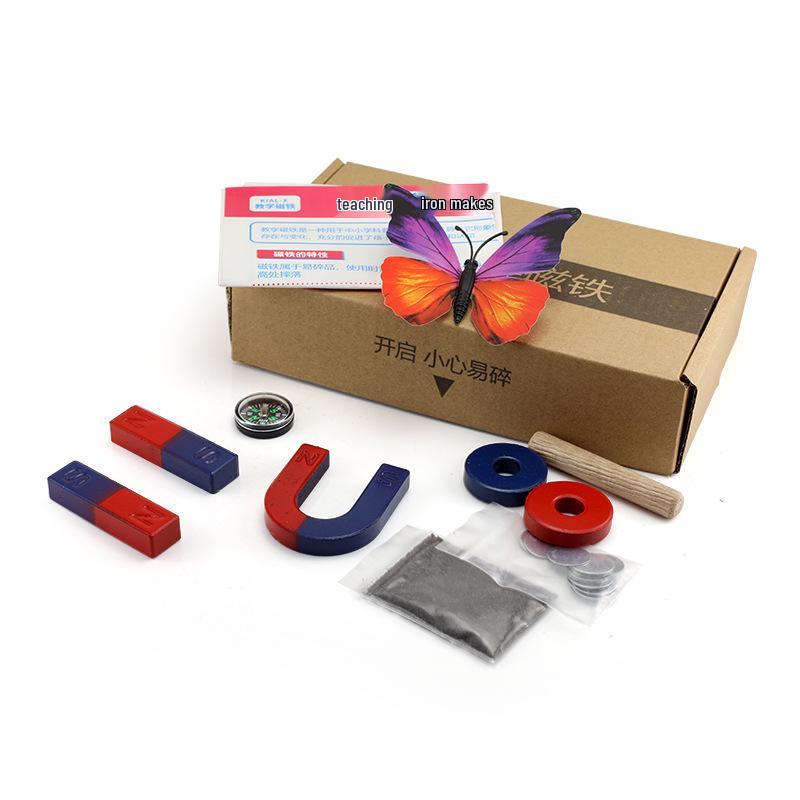 Science Experiment Magnet Set: Horseshoe, Bar, Ring, Levitation Magnetite, Compass, Magnetic Powder