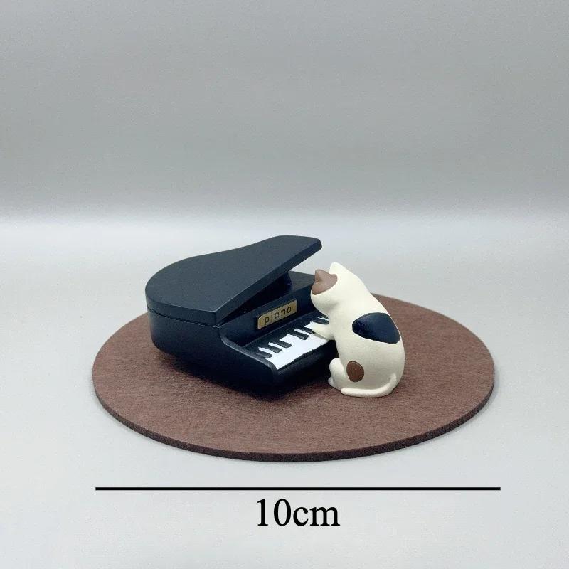

Lovely Pianist Cat Resin Ornaments Kitten Series Kawaii Room Decor Christmas Decorations Creative Friends Gifts Wholesales 2025