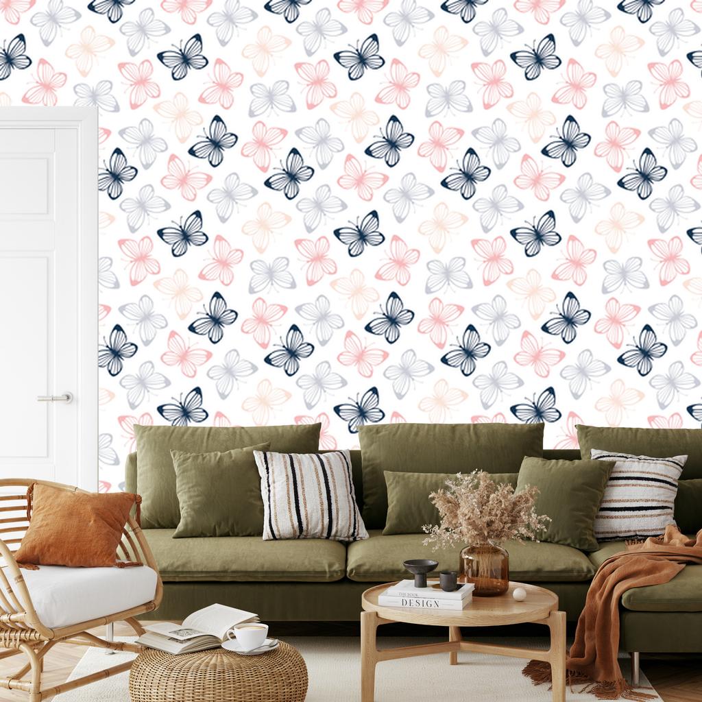 Colorful Butterflies Wallpaper for Living Room and Bedroom 50x1000
