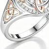 Women Finger Ring Witch Knot Design Two-tone Ring Women Spiritual Comfort Negative Energy Protective
