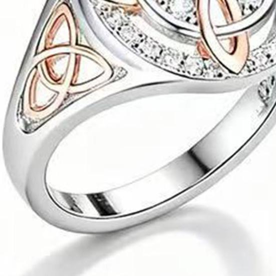 Women Finger Ring Witch Knot Design Two-tone Ring Women Spiritual Comfort Negative Energy Protective