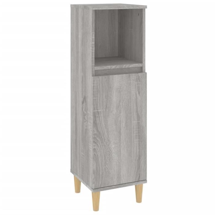 VidaXL Armoire salle de bain sonoma gris 30x30x100 cm 819810