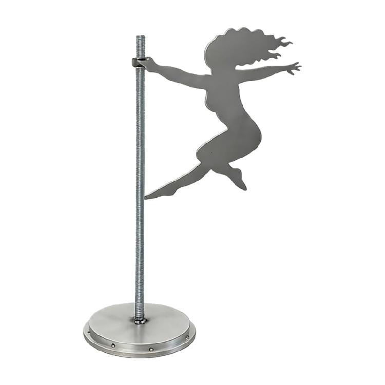 Stylish Rotating Woman Metal Sculpture Elegant Poles Dancing Lady Statue Decors For Tabletop Bookshelf Display Ornament 1