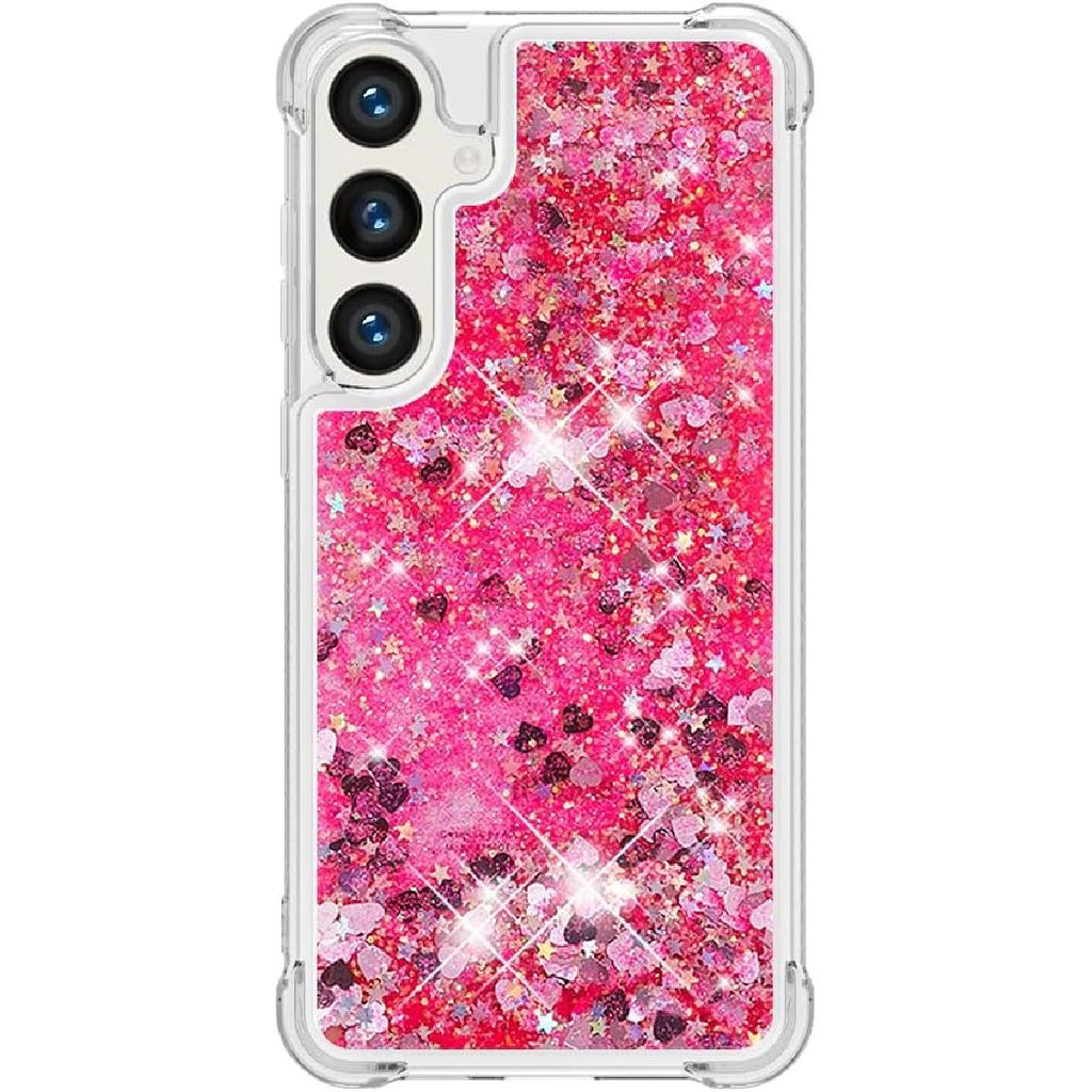 Hülle für Samsung Galaxy S24 FE Hülle Glitzer Bling Niedlich Klar Handyhülle Flüssiger Treibsand Stoßfest Schützender Bumper Weiche TPU Abdeckung für Samsung