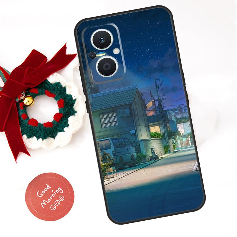 Manga Anime Street Funda For OPPO Reno 13 F 14 10 11 12 Pro 12F 11F 14F 7 8 Lite OPPO Find X9 X8 X6 X5 Pro Case