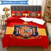 Set Biancheria da Letto 3 Pezzi con Stemma Calcio Spagnolo Gruppo Musicale K-pop, Ideale per Camera da Letto, Dormitorio, Include Copripiumino e 2 Federe, Regali per Fan