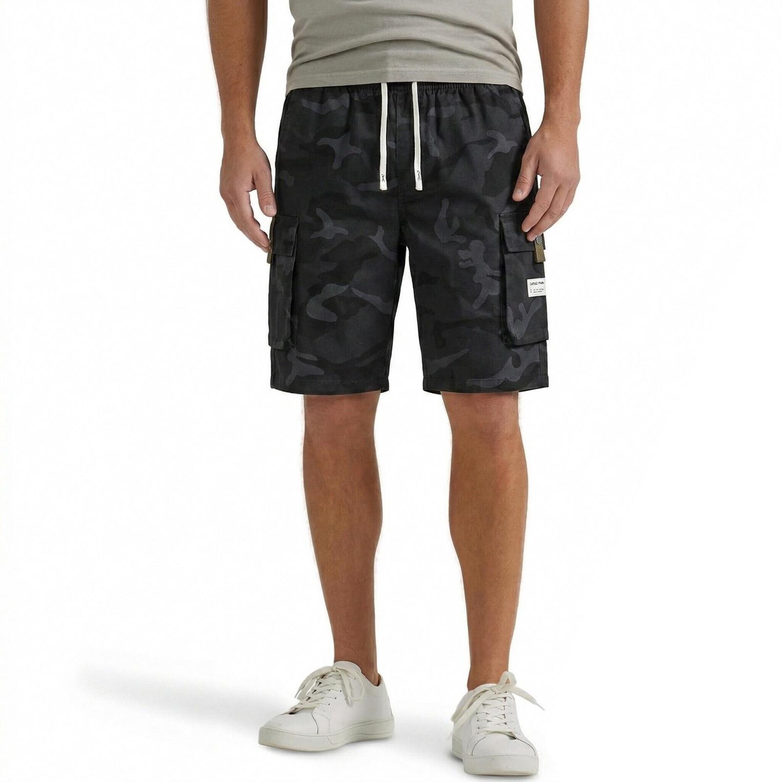 

Men s Casual And Fashionable Camouflage Outdoor Sports Shorts - Men s Multi-pocket Work Pants XL чёрный