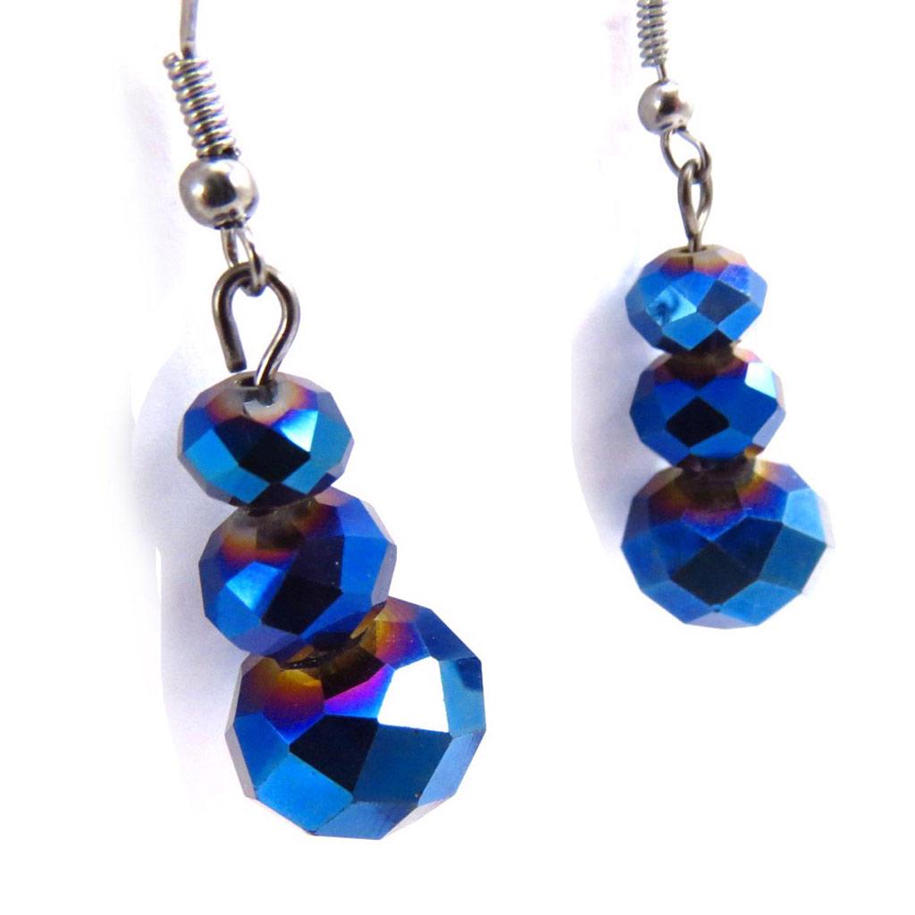 Les Trésors De Lily [J6817] - Designer Earrings 'Mineralia' Blue