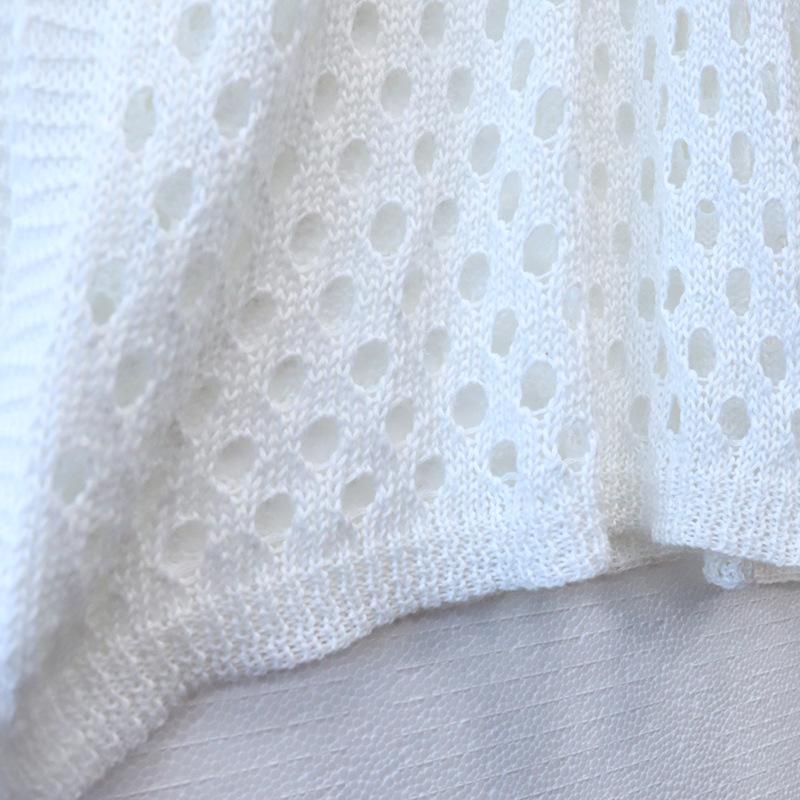 Letní dámský dutý pletený pulovr přehoz plážová dovolená bikiny sluneční košile šaty