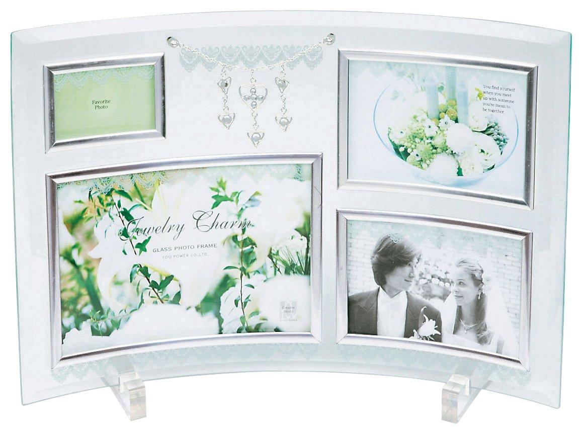 YouPower ДЛЯ СВАДЕБНОГО ПОДАРКА Шарм-подвеска для украшений Стеклянная фоторамка, 4 окна, GF-03551