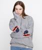 GRAVER [Unisex] Elbow American Flag Smile Heart Sweatshirt_Gray
