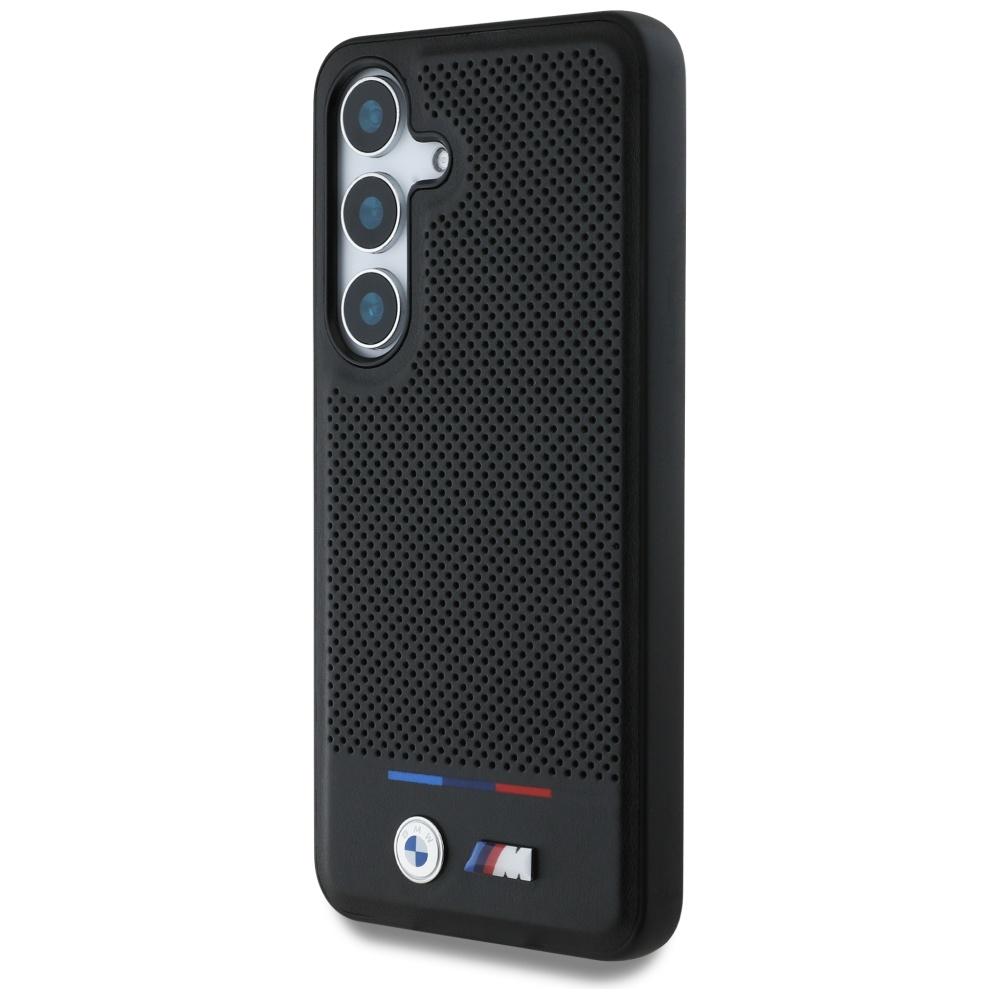 Etui Bmw Leather Tricolor Stripe Magsafe Do Samsung Galaxy S25 Czarny