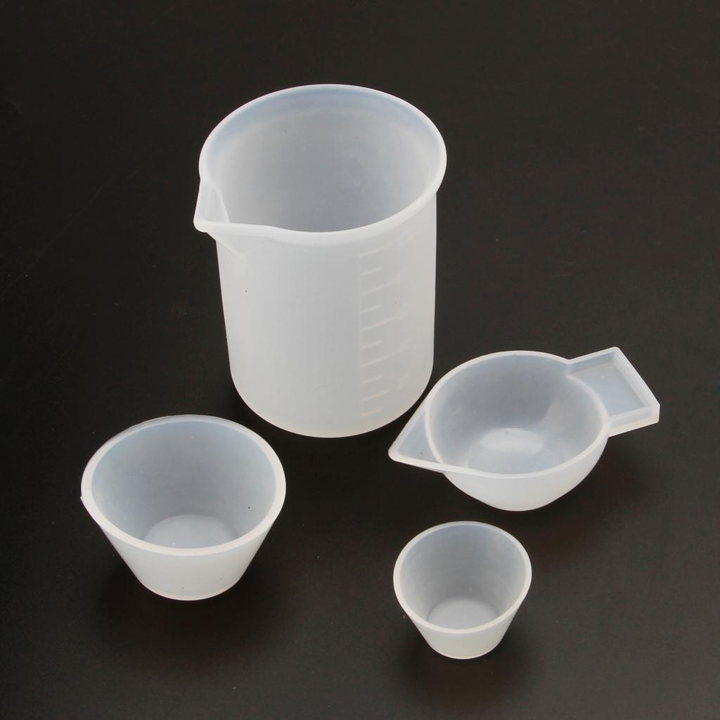 4 Pieces/Set Silicone Resin Measuring Cups Epoxy Resin Casting & Mixing Supplies