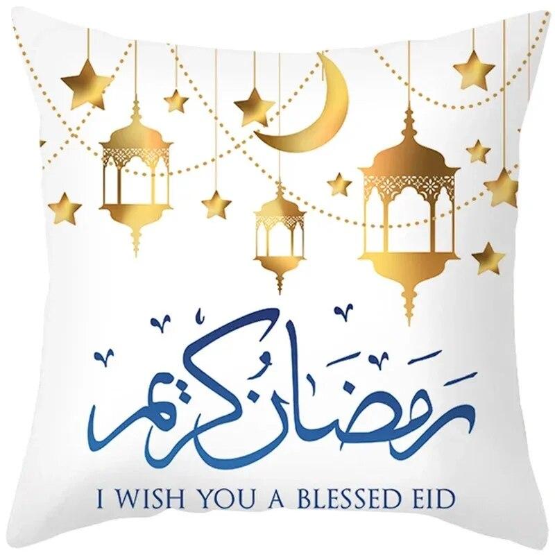 Eid Mubarak Decorative Cushion Cover Aid Ramadhan Decoration 2024 Islamic Muslim Decorative Ramadhan Eid Ramada Pillow Cover