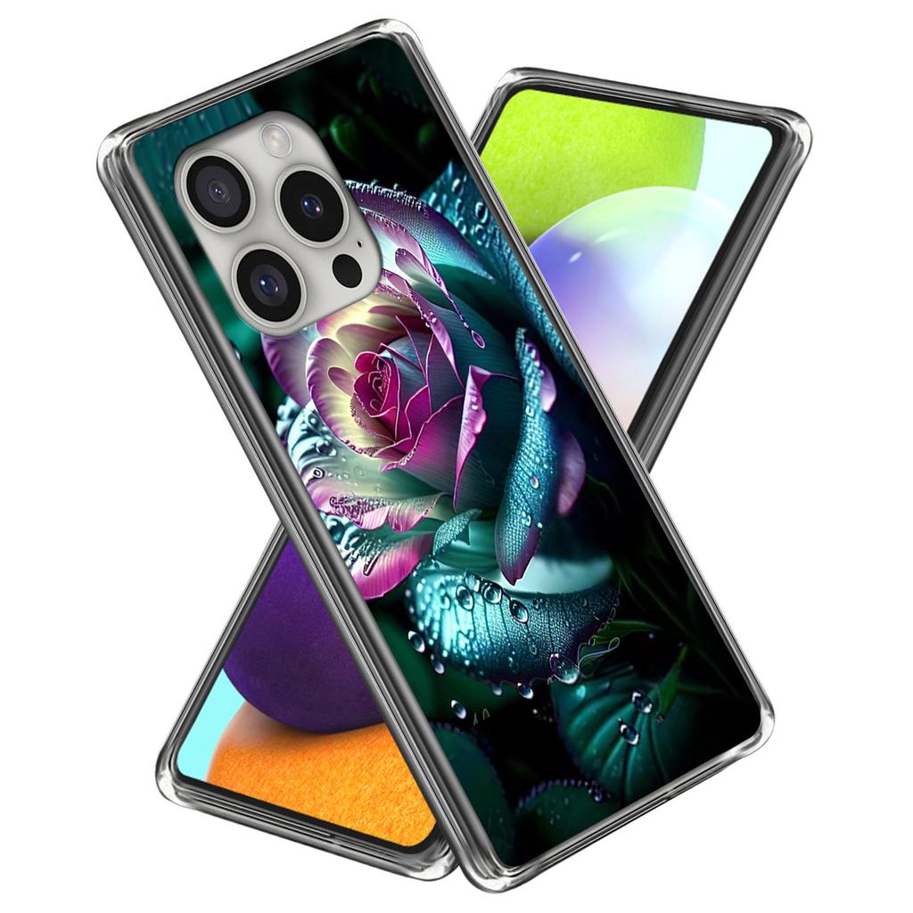 For iPhone 16 Pro Case Shock-Absorbent TPU Pattern Printed Phone Cover