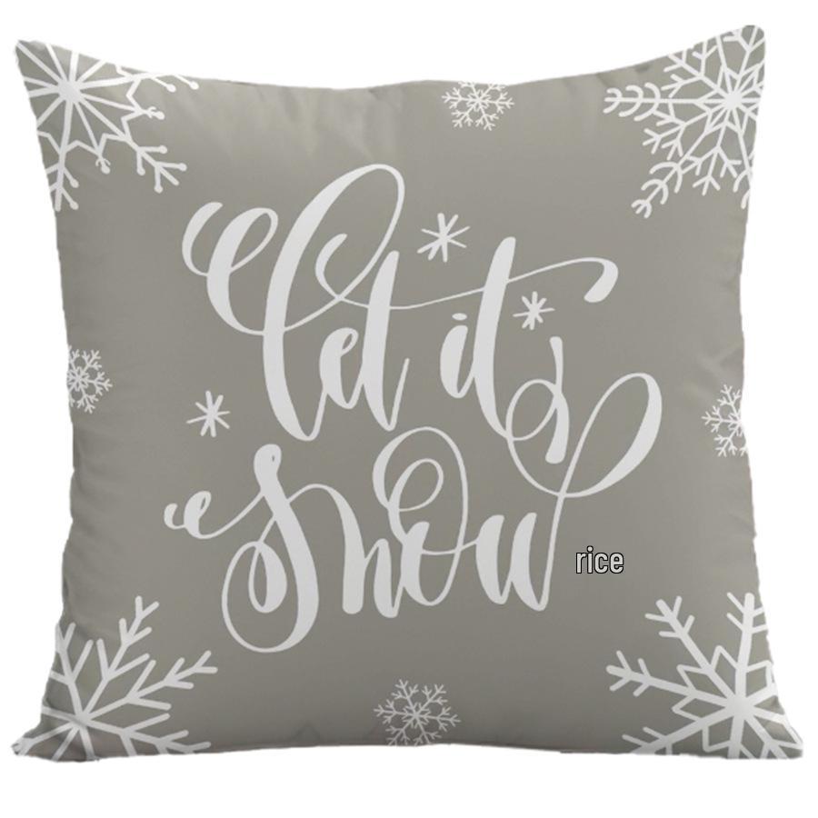 

Різдвяна поліестерова наволочка з принтом - Домашня наволочка на подушку для дивана - Декор для вітальні 45*45cm (without pillow insert)