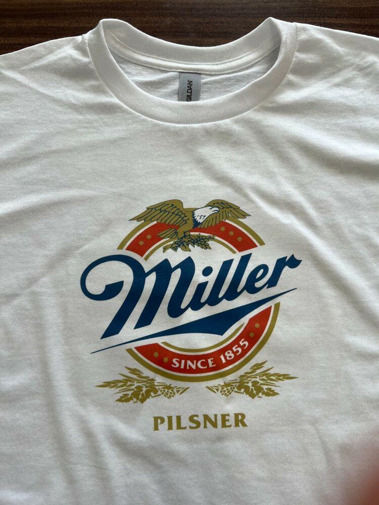 Miller Lite Pilsner T-Shirt Retro Vintage Beer Logo Graphic Tee Unisex T-Shirt XL