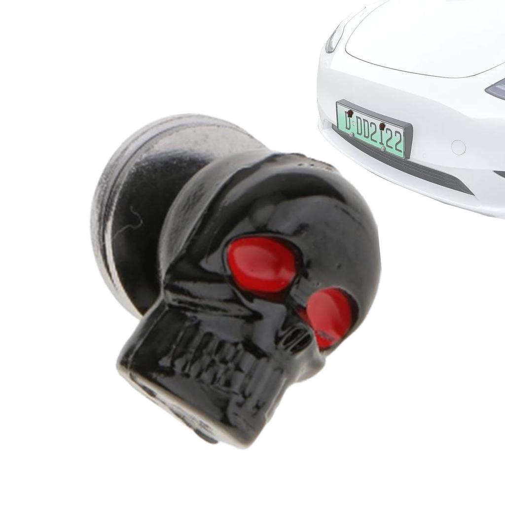 Skull License Plate Screws, Motorcycle, Electric Vehicle, Customized Modification, Universal License Plate Holder, Skull
