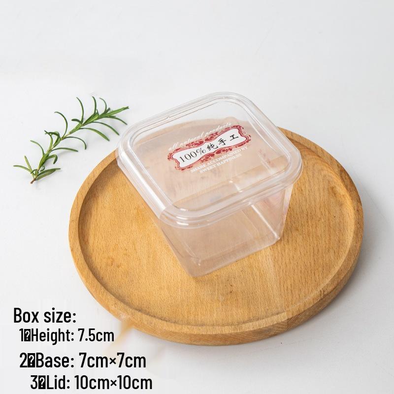 Square Mousse Soy Milk Cake Box: Wooden Cup Packaging for Tiramisu and Dessert Baking