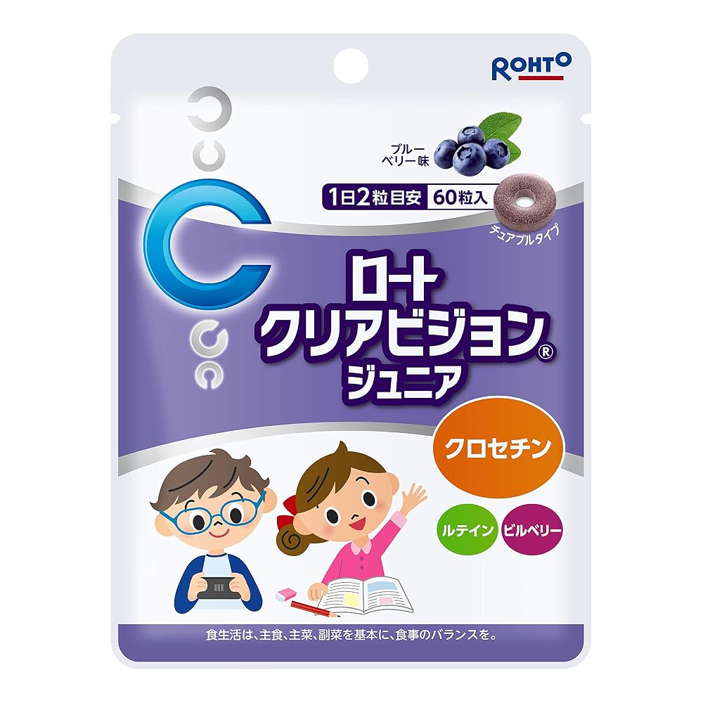 Clear Vision Junior, a children s eye supplement from Rohto Pharmaceutical, 60 tablets (1-month