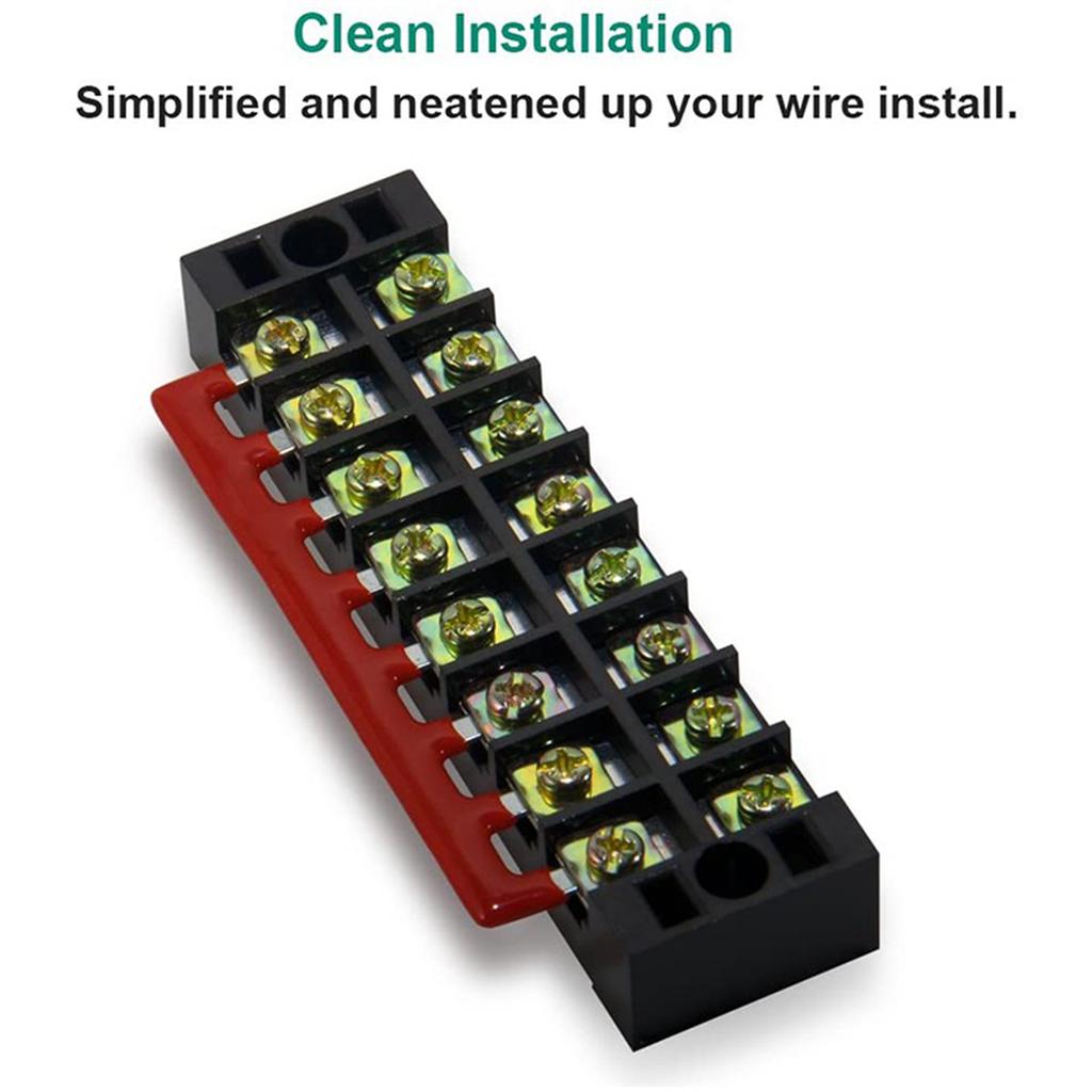 AA58 4 Pc 8P Terminal Block, 4 Pc 8P Shorting Bar, TB1505 Flame Retardant Copper Terminal Short-Circuit Terminal