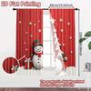 2pcs, 2D FLAT PRINTING Curtains (Without Rod) Snowy Festivity Christmas Holiday Curtains Semi-Sheer Curtains Versatile All