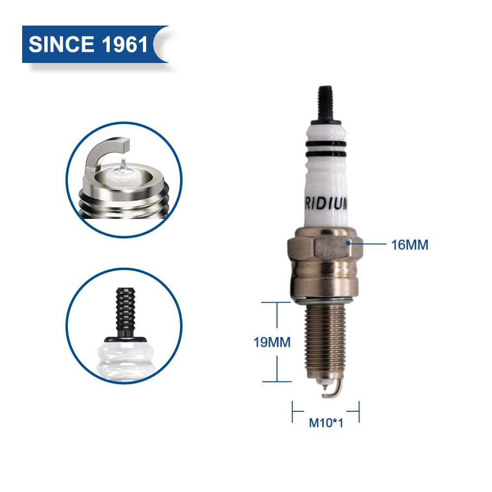 1pc TORCH B7RTI Iridium Spark Plug (Threaded/Without Terminal) Replaces NGK [1200] CR7EIX Spark Plug,