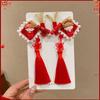 Plush Children Red Bow Hairpin Cat Ears Hanfu Hair Sticks All-match Ancient Style Hairpin  Girls