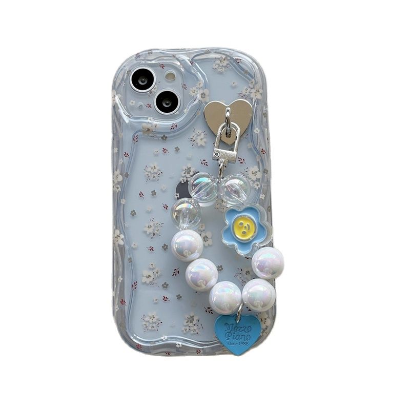 Ins Korean Cute Flower Laser Bracelet Transparent Phone Case For Iphone 14 13 12 Pro Max 11 Floral Shockproof Soft Cover Funda