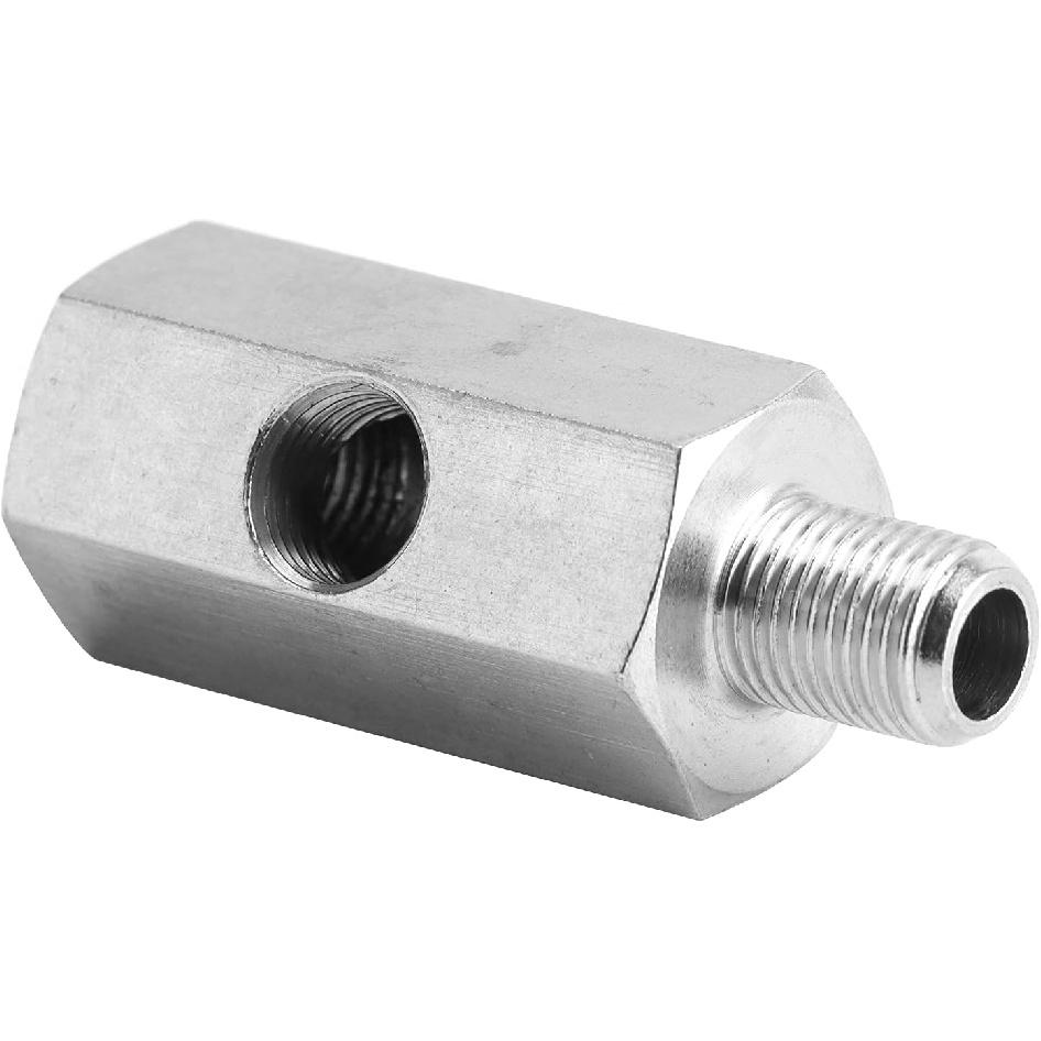 M10 Oil Pressure Sensor Tee Adapter,Male to Female1/8in to M10x1.0 with 1/8 NPT Side Port Stainless Steel Hose T Fittings Turbo Supply Feed Line