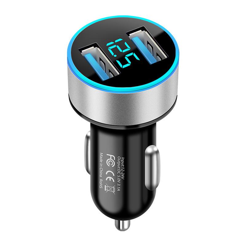 Dual USB Car Charger Cigarette Lighter Adapter for Fast Mobile Phone Charging