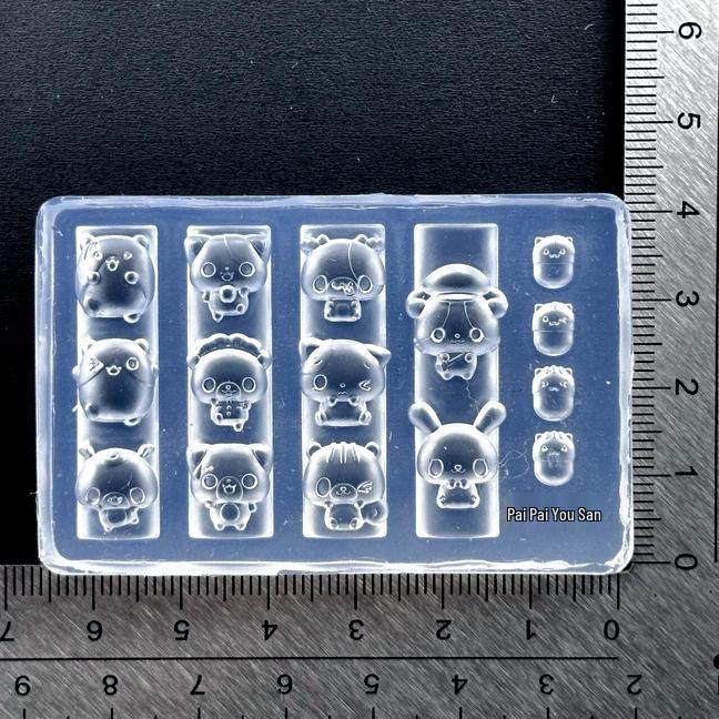 Cartoon Animal & Snowman Silicone Mold for Nail Art