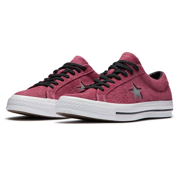 Converse One Star Suede Casual Comfortable Low Top Sneakers Unisex Sneakers Rose-Red 165955C